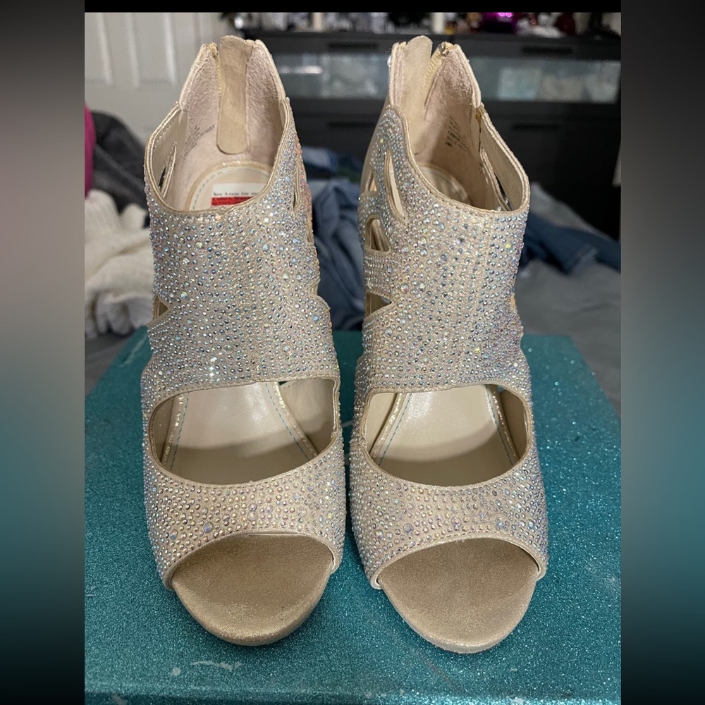 Betsey Johnson rhinestone heels pumps